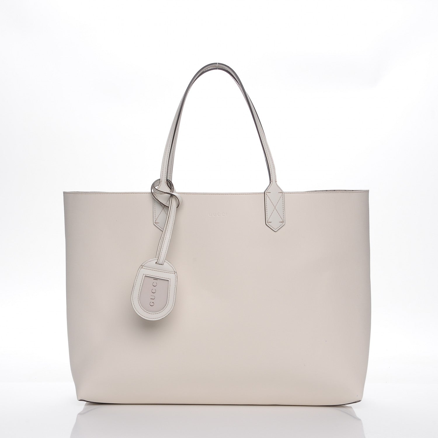 Gucci Calfskin GG Supreme Monogram Large Reversible Tote White 6 of 10