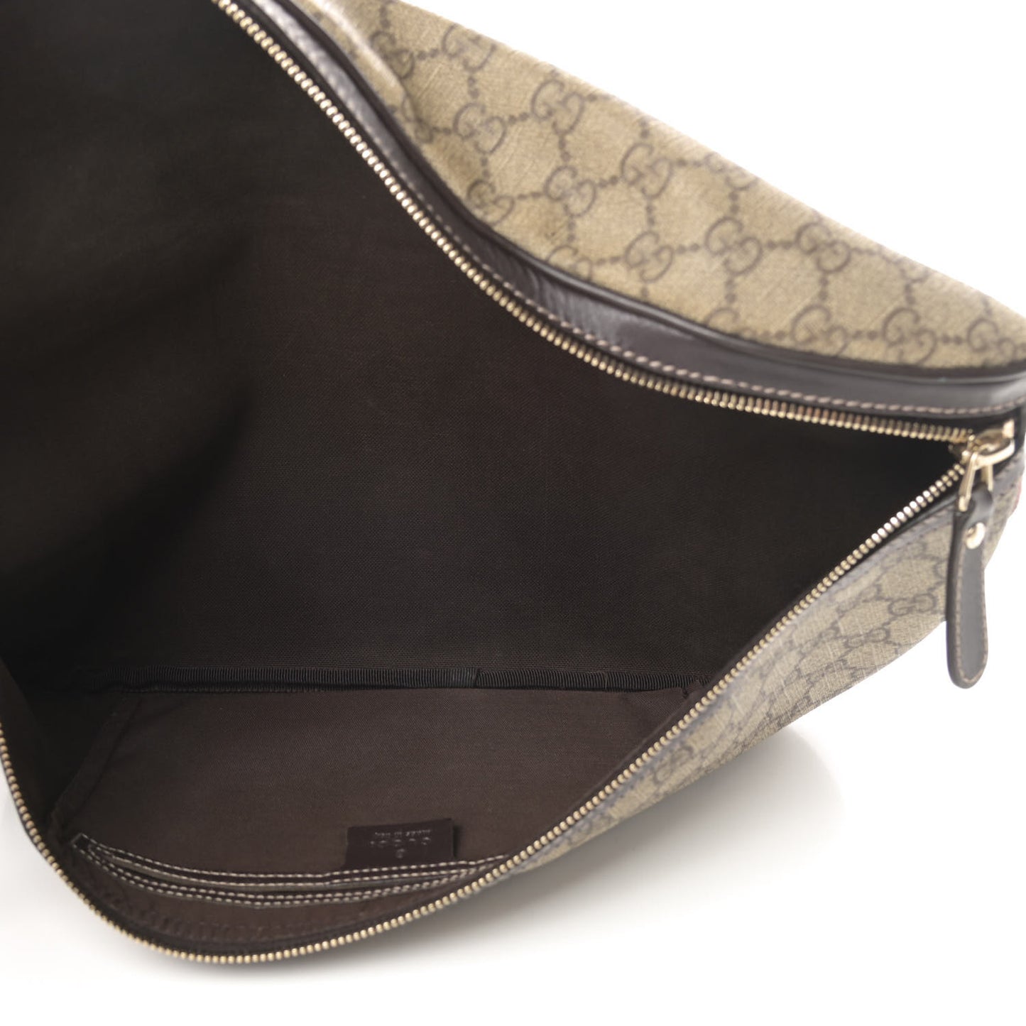 GG Supreme Monogram Belt Bag Dark Brown