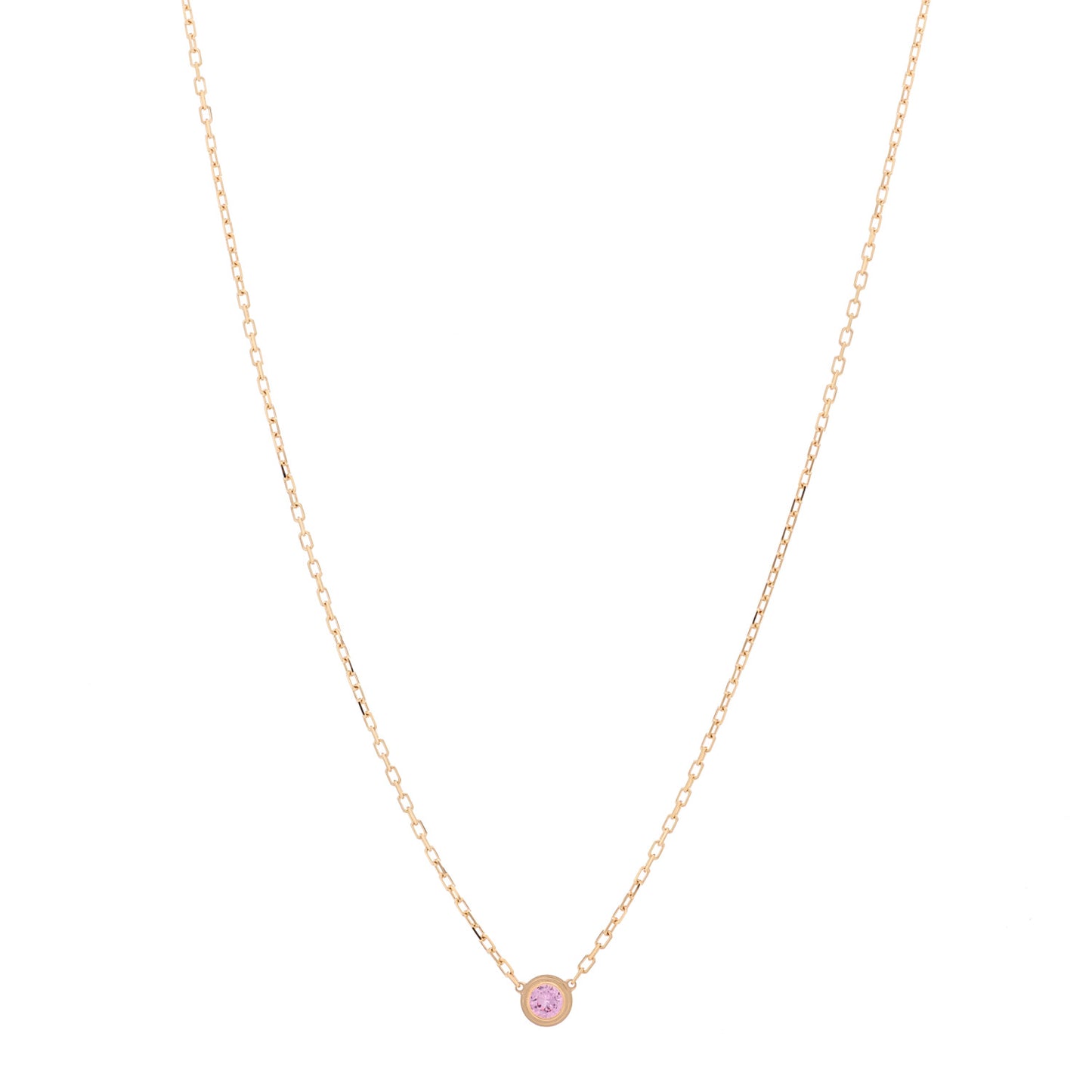 18K Pink Gold Pink Sapphire D'Amour Pendant Necklace