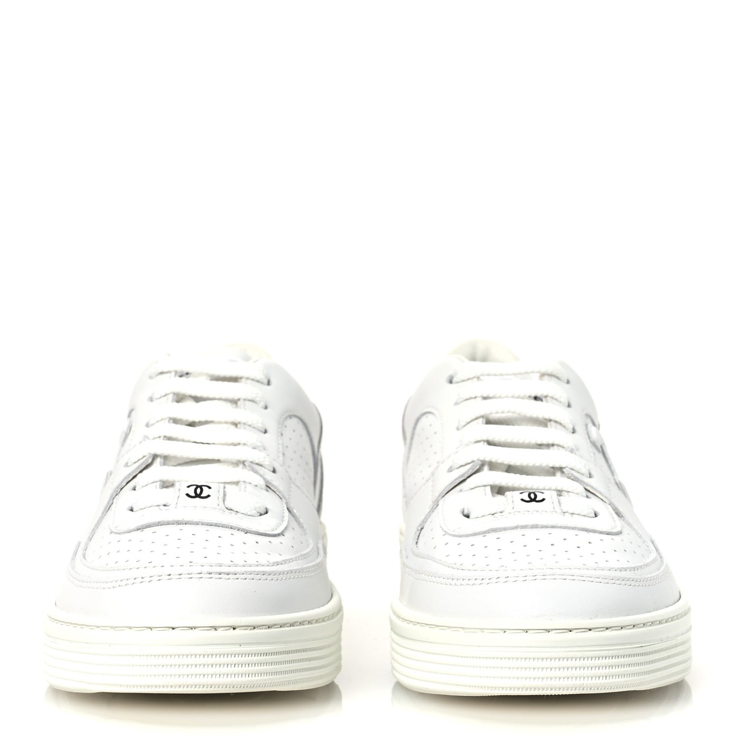Calfskin CC Womens Sneakers 38 White
