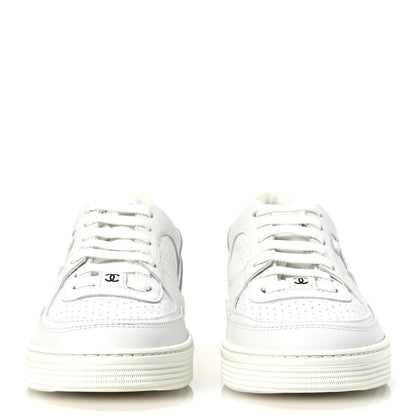 Chanel Calfskin CC Womens Sneakers 38 White 3 of 12