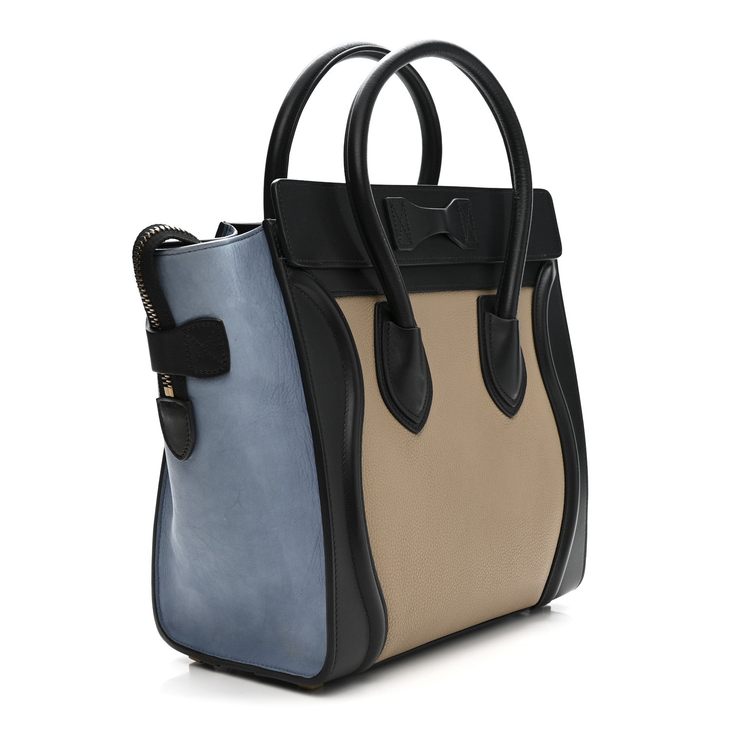 Celine Baby Grained Calfskin Nubuck Micro Tri-Color Luggage Medium Blue 3 of 11