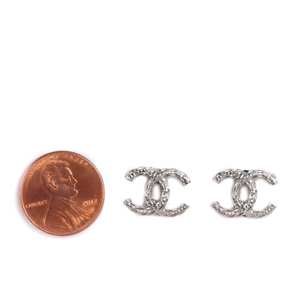 Chanel Braided CC Earrings Silver 2 of 5