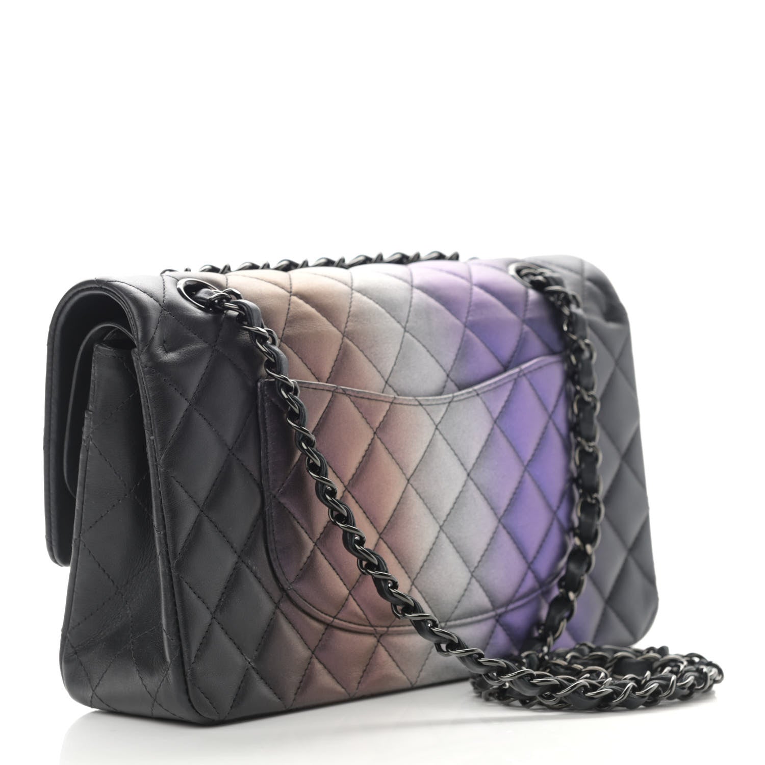 Chanel Calfskin Quilted Ombre Medium Double Flap Black 3 of 18