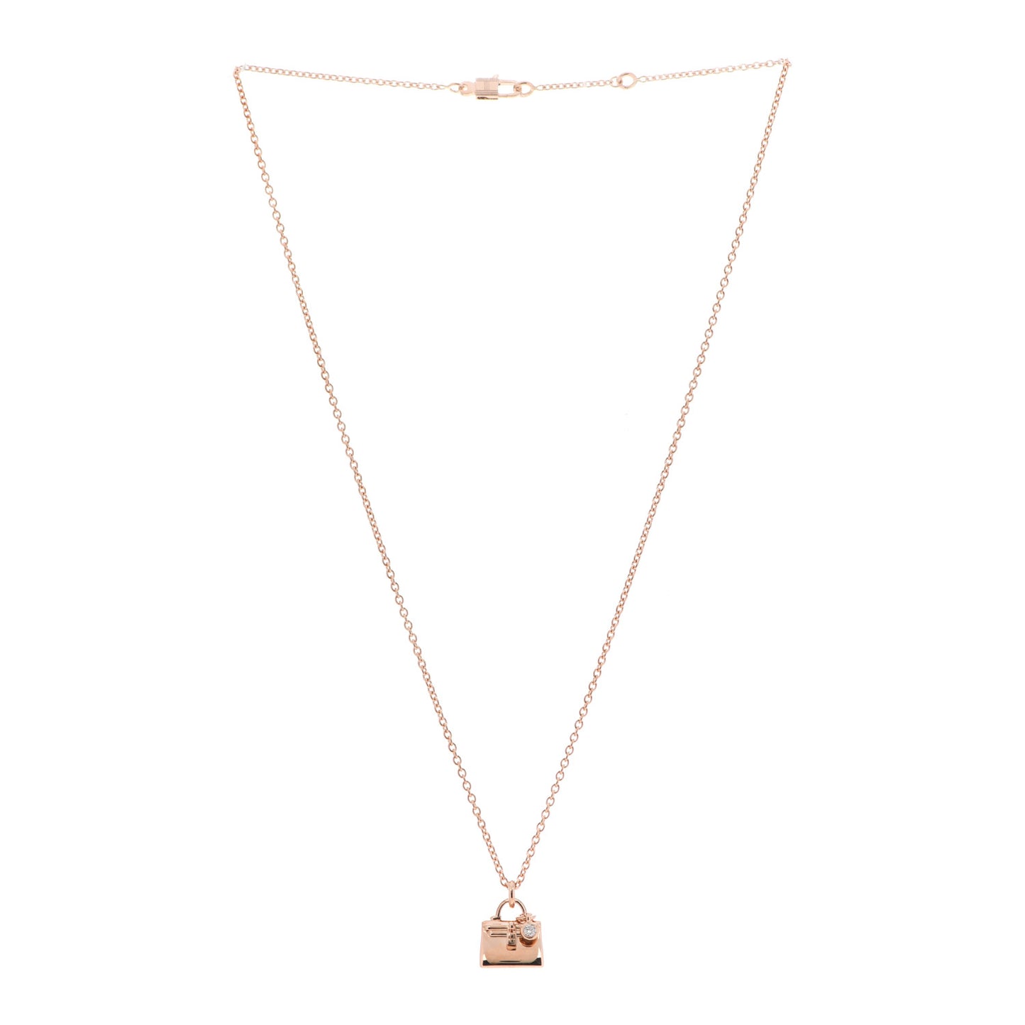 18K Rose Gold Diamond Kelly Pendant Necklace