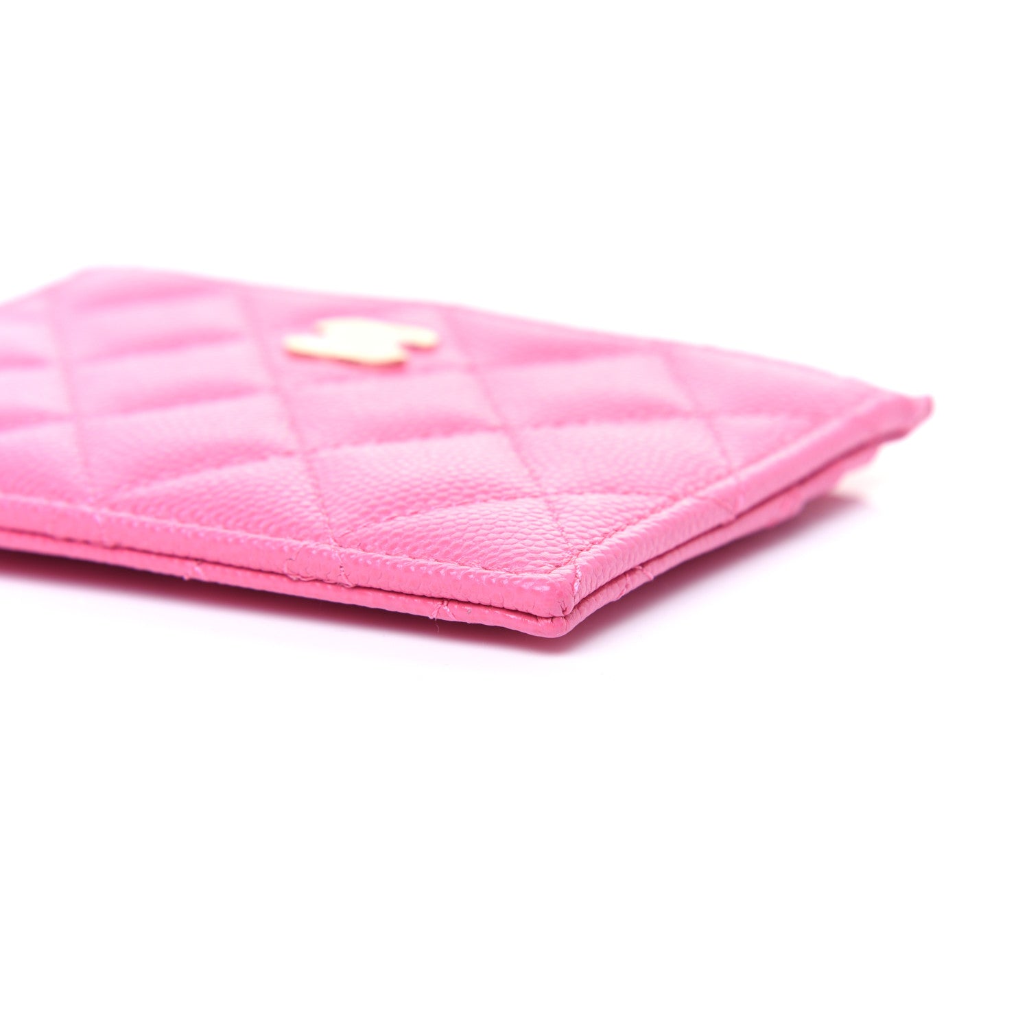 Chanel Caviar Quilted CC Zip Card Holder Pink 7 of 11
