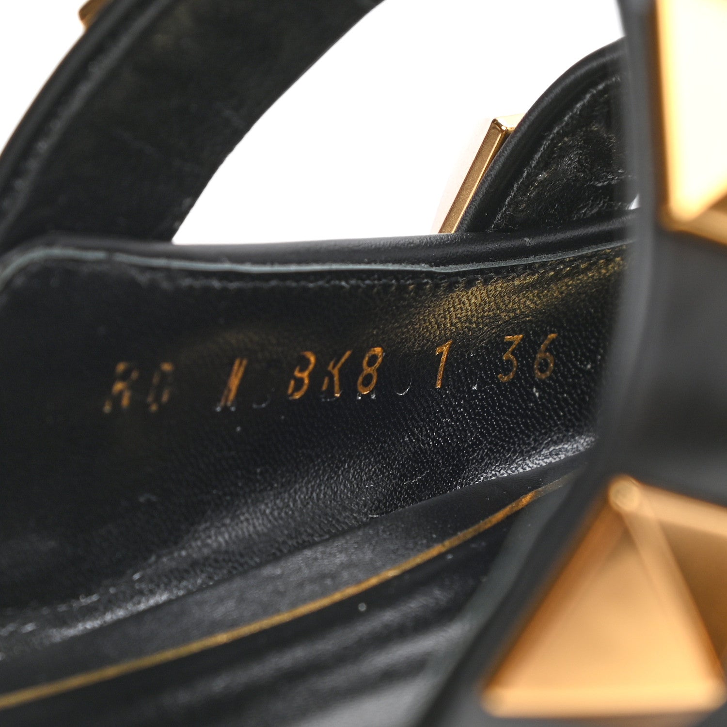 Valentino Garavani Calfskin Roman Stud Flat Mules 36 Black 10 of 10