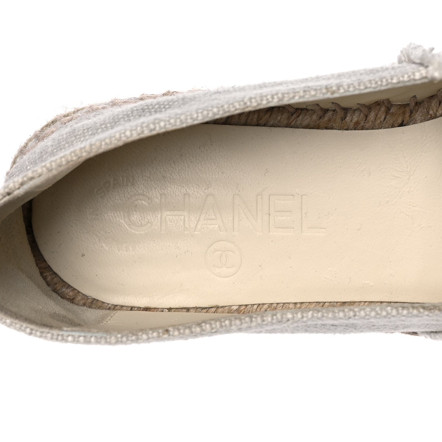 Canvas Velvet CC Espadrilles 39 Beige Black