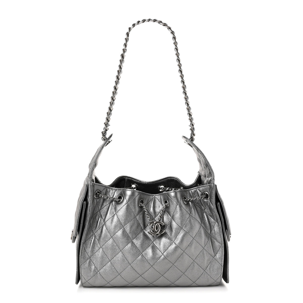 Chanel Metallic Caviar Quilted Small Chanel 25 Handbag Anthracite 1 of 12