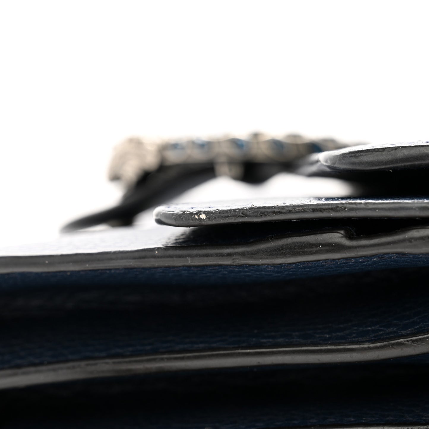 Pebbled Calfskin Small Dionysus Shoulder Bag Blue Agata