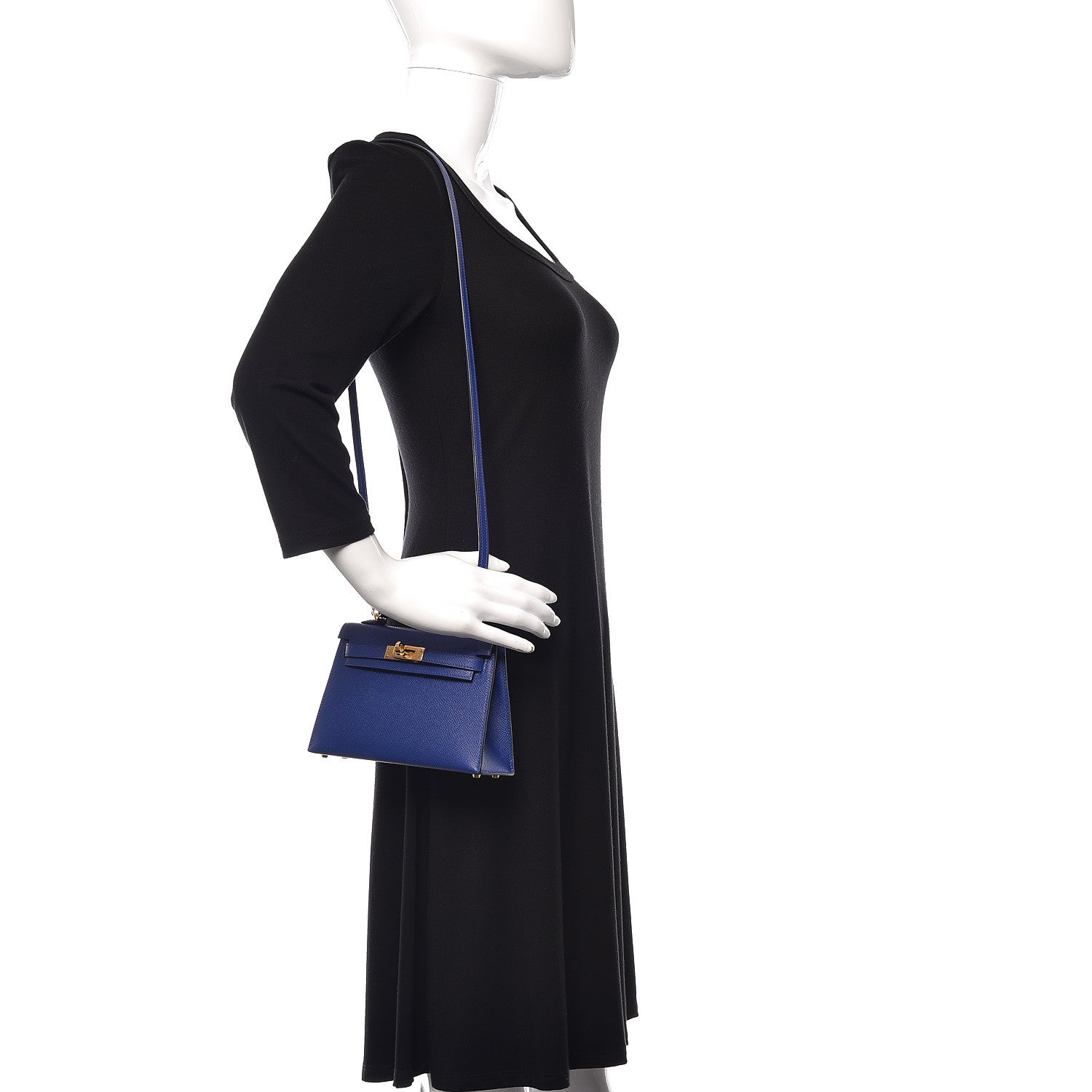 Hermes Epsom Mini Kelly Sellier 20 Bleu Electrique 2 of 29
