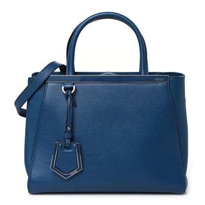 Fendi Vitello Elite Petite 2Jours Tote Blue Cobalto 1 of 8