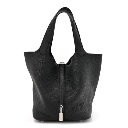 Hermes Taurillon Clemence Picotin Lock 22 MM Black 1 of 10