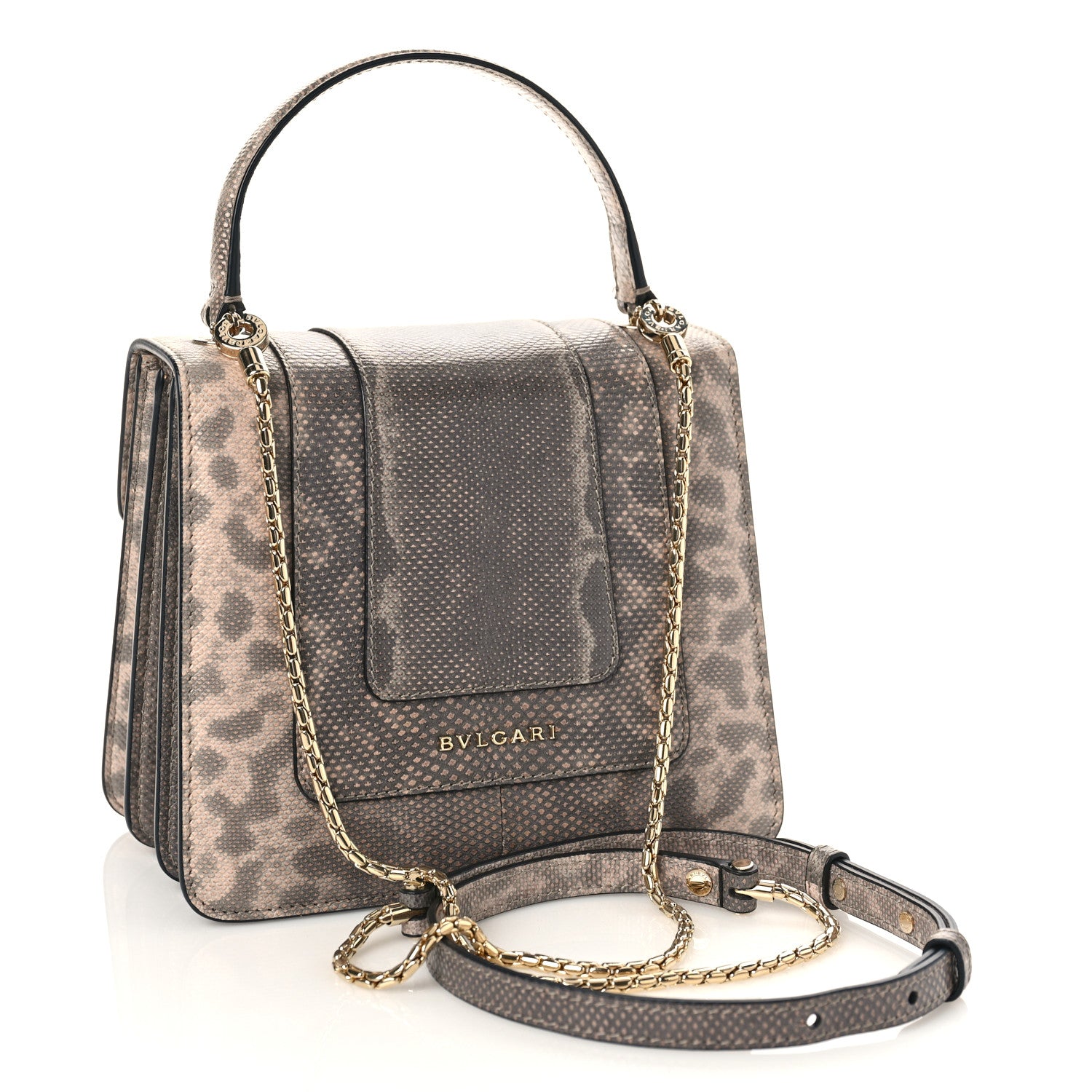 Bulgari Shiny Karung Serpenti Forever Top Handle Brown 3 of 8