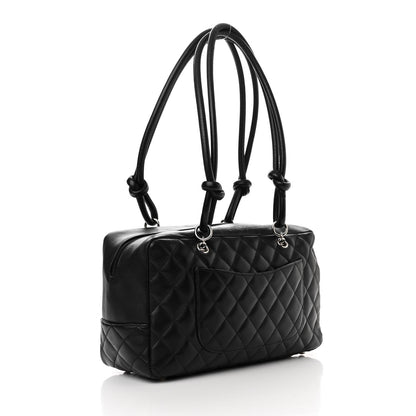 Chanel Calfskin Quilted Large Cambon Bowler Black 3 of 10