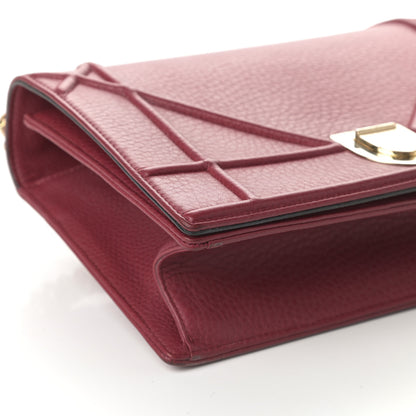 Christian Dior Grained Calfskin Medium Diorama Flap Bag Burgundy 7 of 8