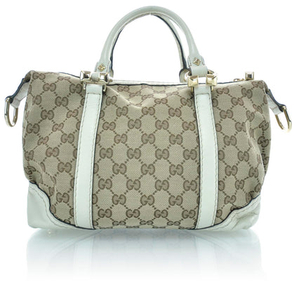 Gucci Monogram Horsebit Nail Boston White 1 of 12