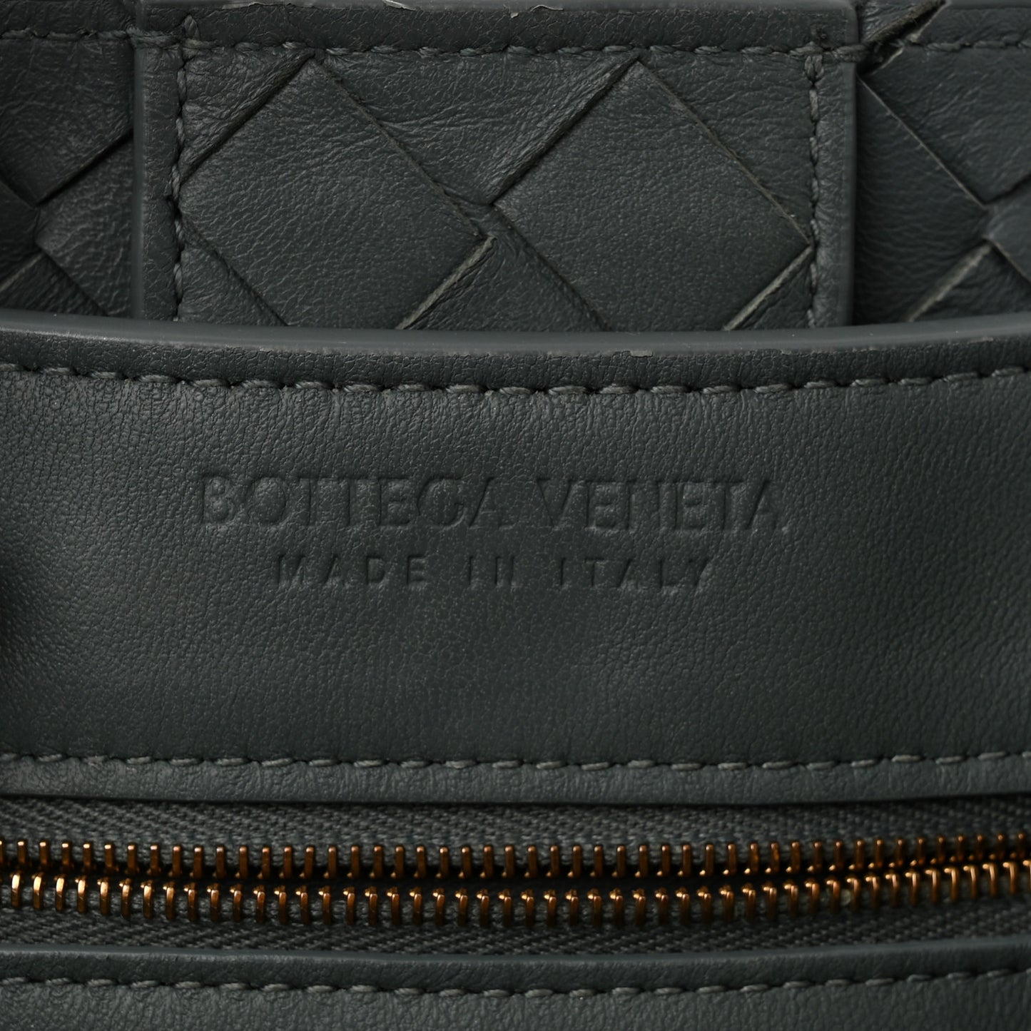Nappa Intrecciato Medium Andiamo Shoulder Bag Slate