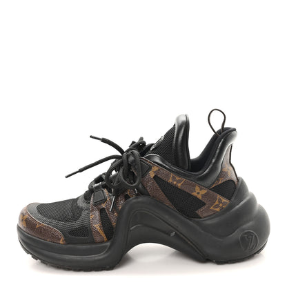 Louis Vuitton Calfskin Patent Monogram LV Archlight Sneakers 37.5 Black 1 of 9