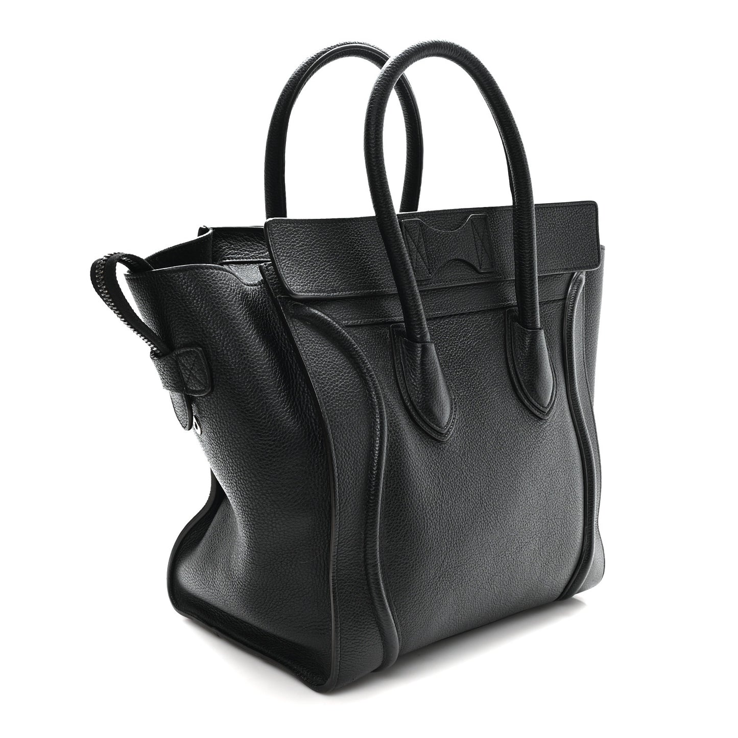 Grained Calfskin Medium Phantom Luggage Black