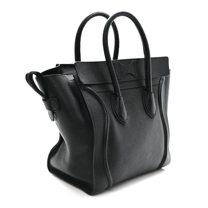Celine Grained Calfskin Medium Phantom Luggage Black 3 of 10