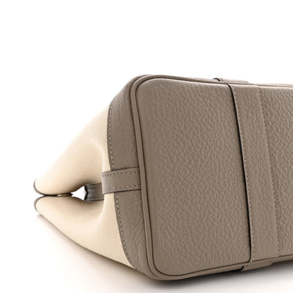 Hermes Toile Chevron Vache Country Garden Party Tote 30 TPM Gris Asphalt Craie 9 of 10
