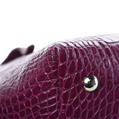 Jimmy Choo Calfskin Crocodile Embossed Medium Rhea Purple 9 of 13