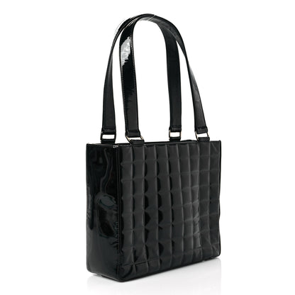 Chanel Patent Quilted CC Chocolate Bar Tote Black 2 of 7