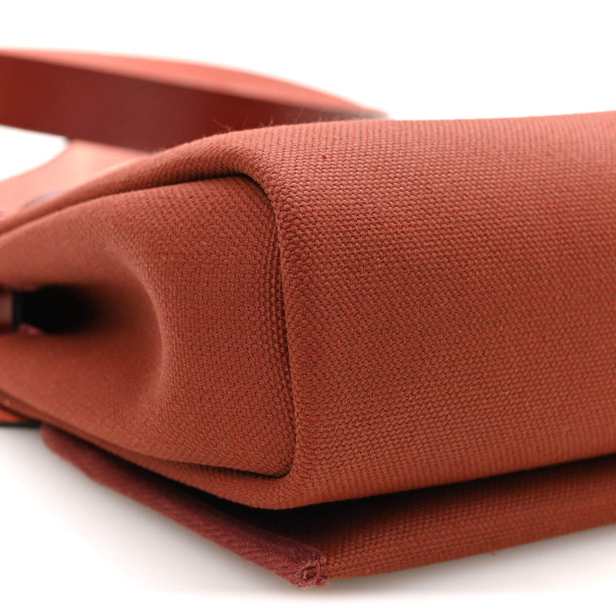Hermes Military Toile Vache Hunter Herbag Zip Retourne 20 Rouge H 9 of 10