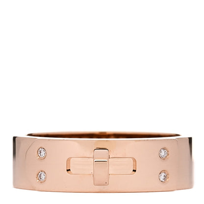Hermes 18K Rose Gold Diamond PM Kelly Ring 47 4 1 of 5