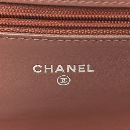 Chanel Metallic Glazed Calfskin Boy Wallet On Chain WOC Pink 6 of 10