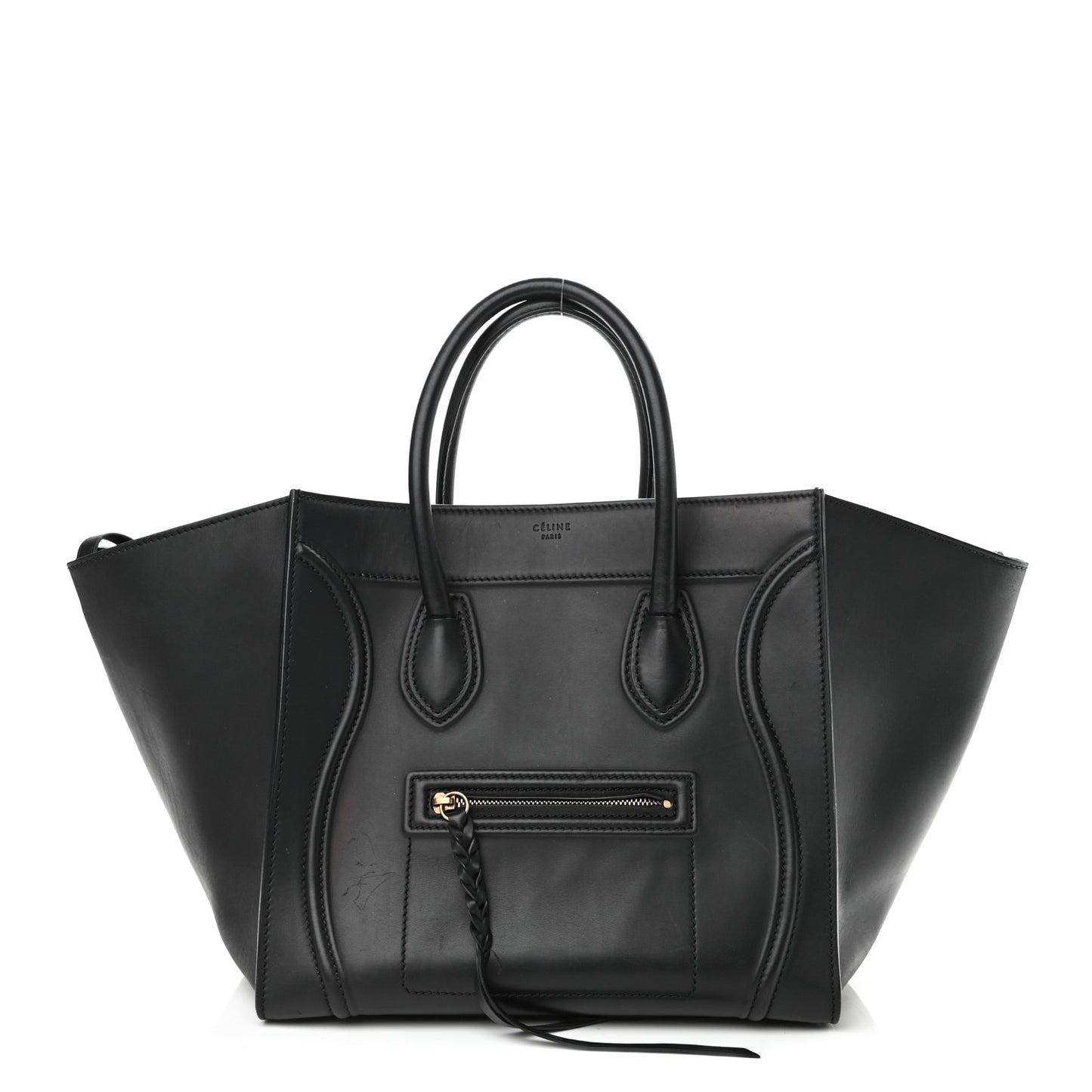 Smooth Calfskin Medium Phantom Luggage Black