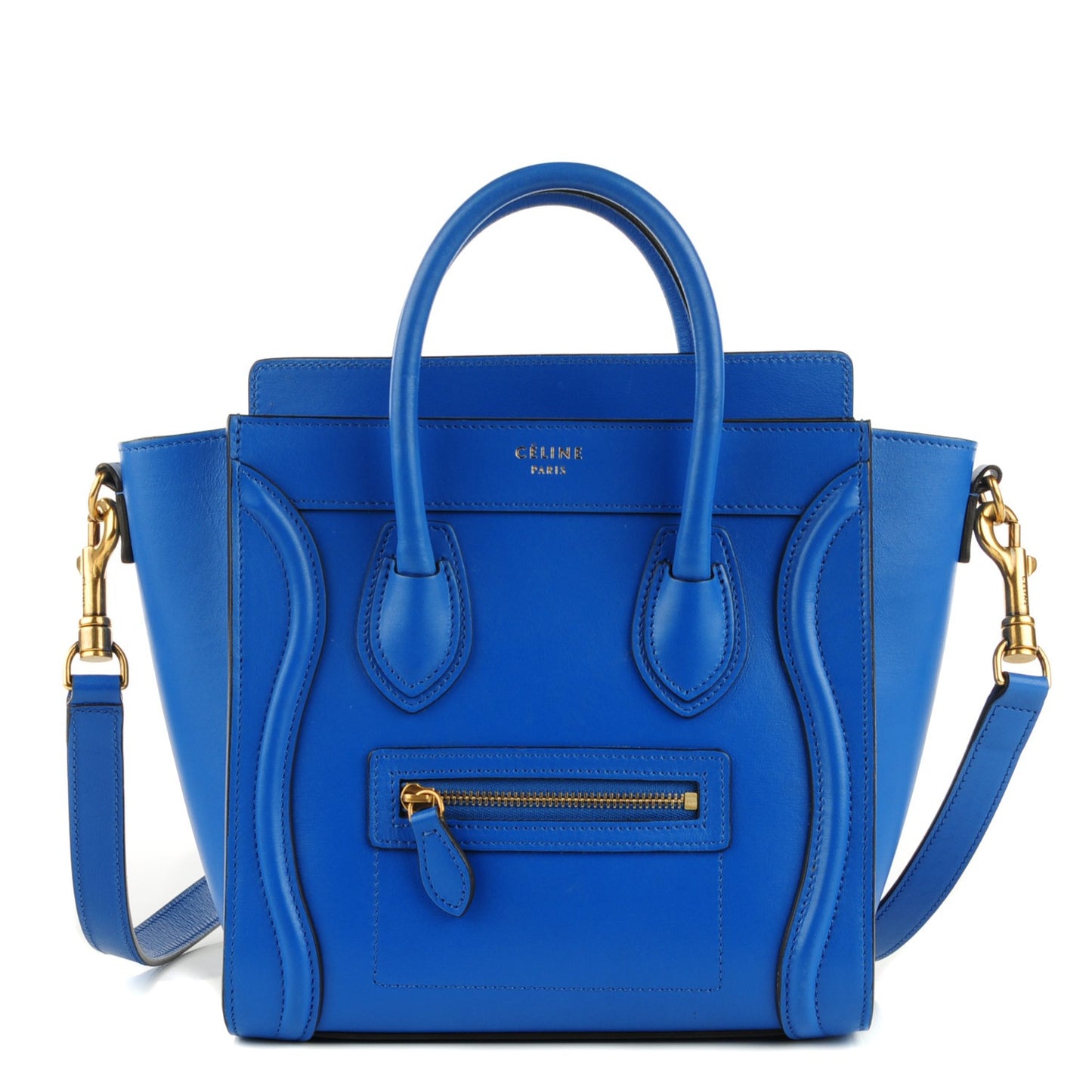 Palmelato Calfskin Nano Luggage Electric Blue