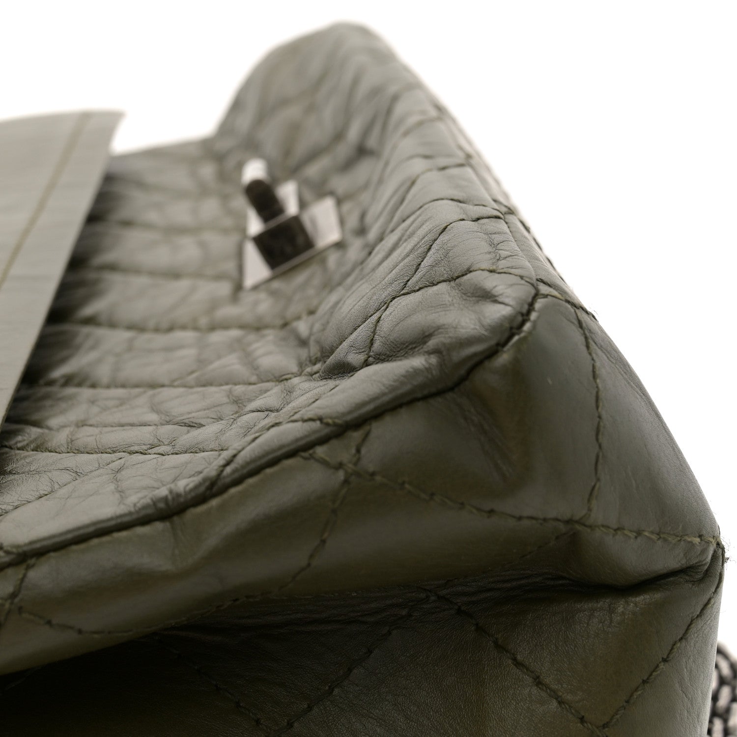 Chanel Aged Calfskin Quilted 2.55 Reissue 227 Flap Dark Green 11 of 12