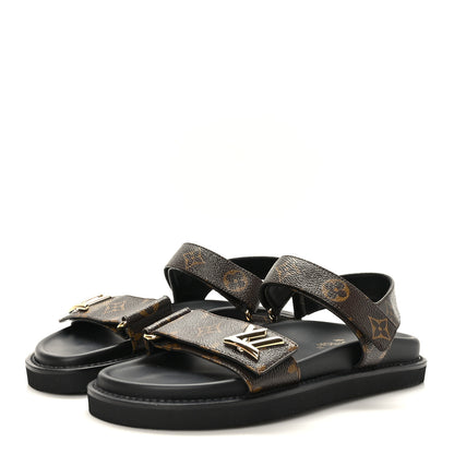 Louis Vuitton Monogram LV Sunset Comfort Flat Sandals 39 Cacao Brown 3 of 9