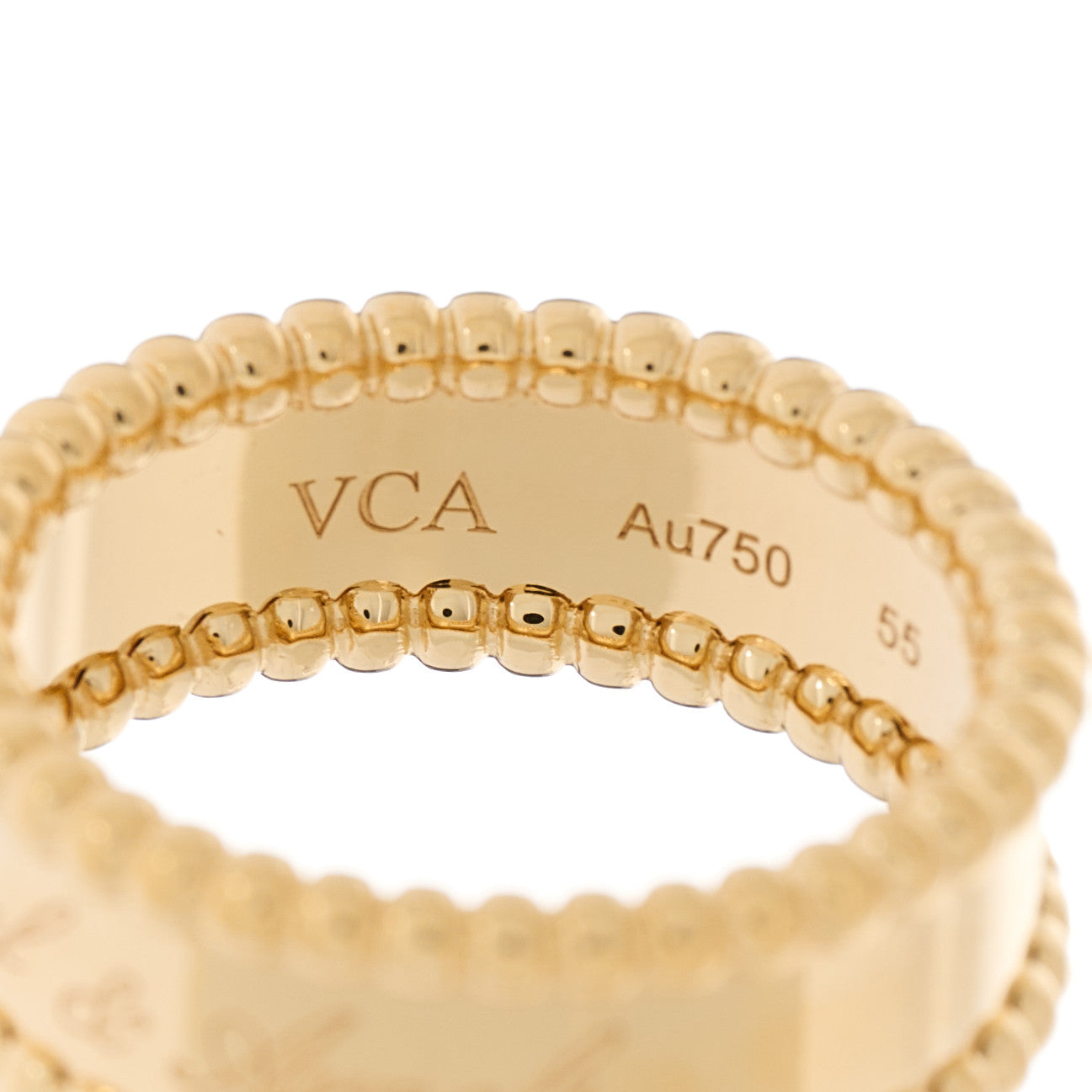 Van Cleef & Arpels 18K Yellow Gold Perlee Signature Ring 55 7.25 6 of 7