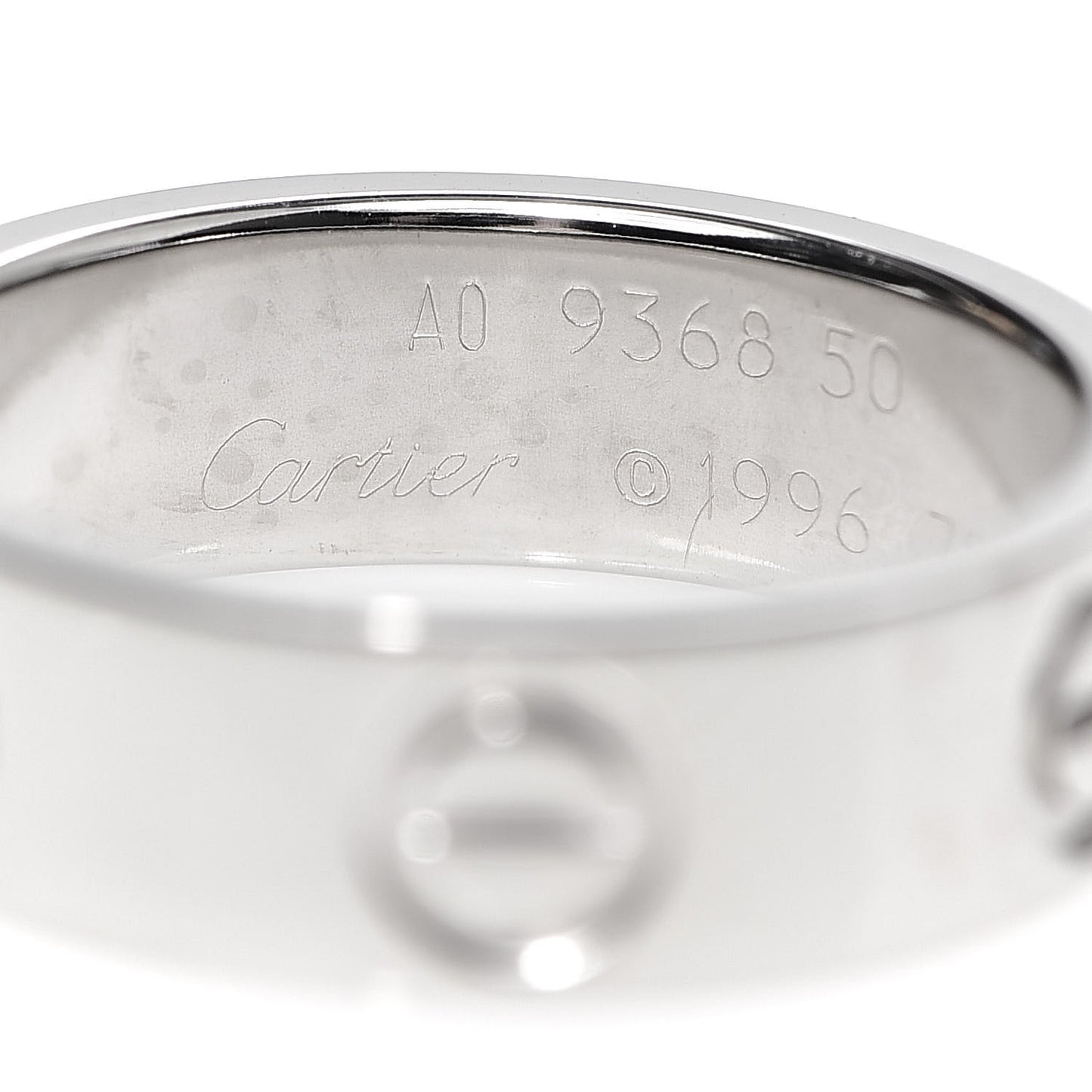 18K White Gold 5.5mm LOVE Ring 50 5.25