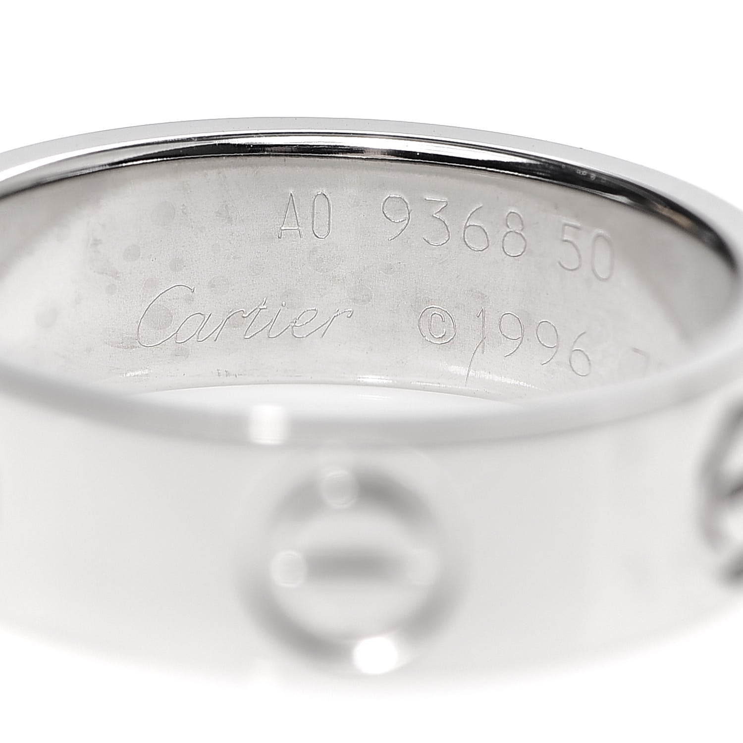 Cartier 18K White Gold 5.5mm LOVE Ring 50 5.25 4 of 4