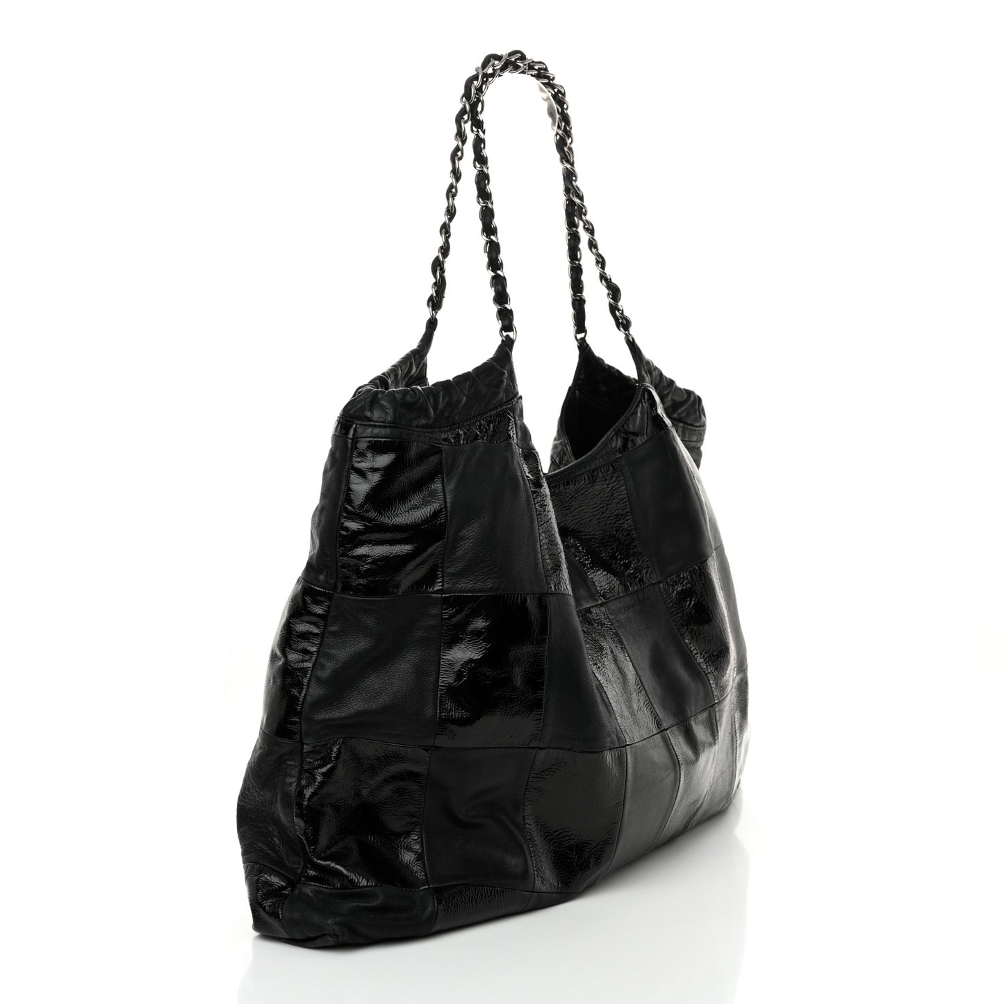 Patent Patchwork Brooklyn Tote Black