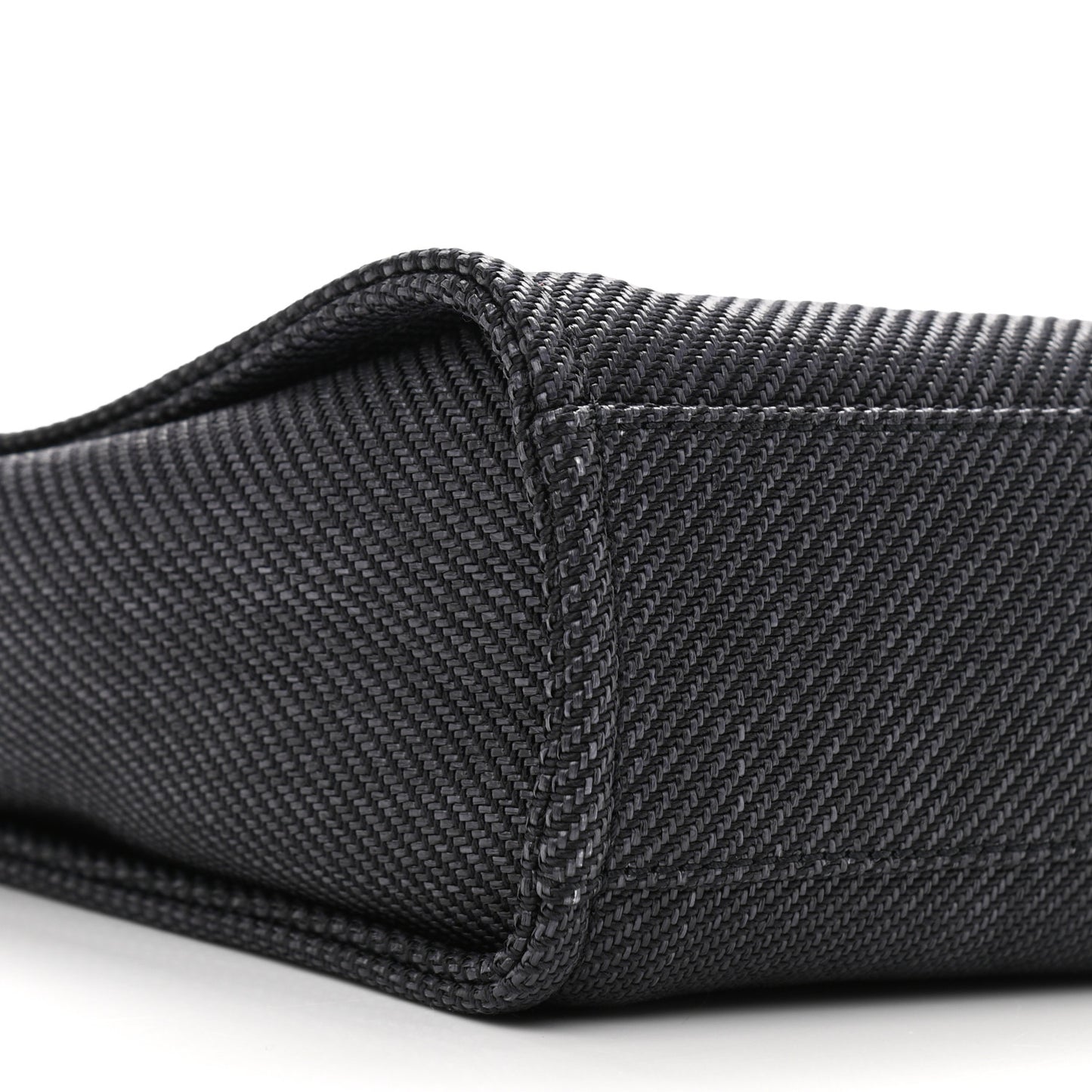 Lurex Straw Mini Deauville Tote Black