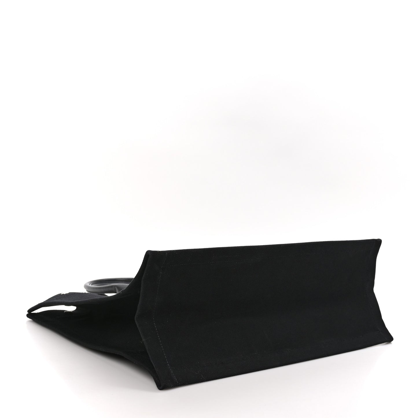 Linen Calfskin Rive Gauche Tote Black