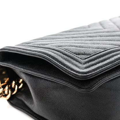 Chanel Caviar Chevron Quilted New Medium Boy Flap Black 11 of 13