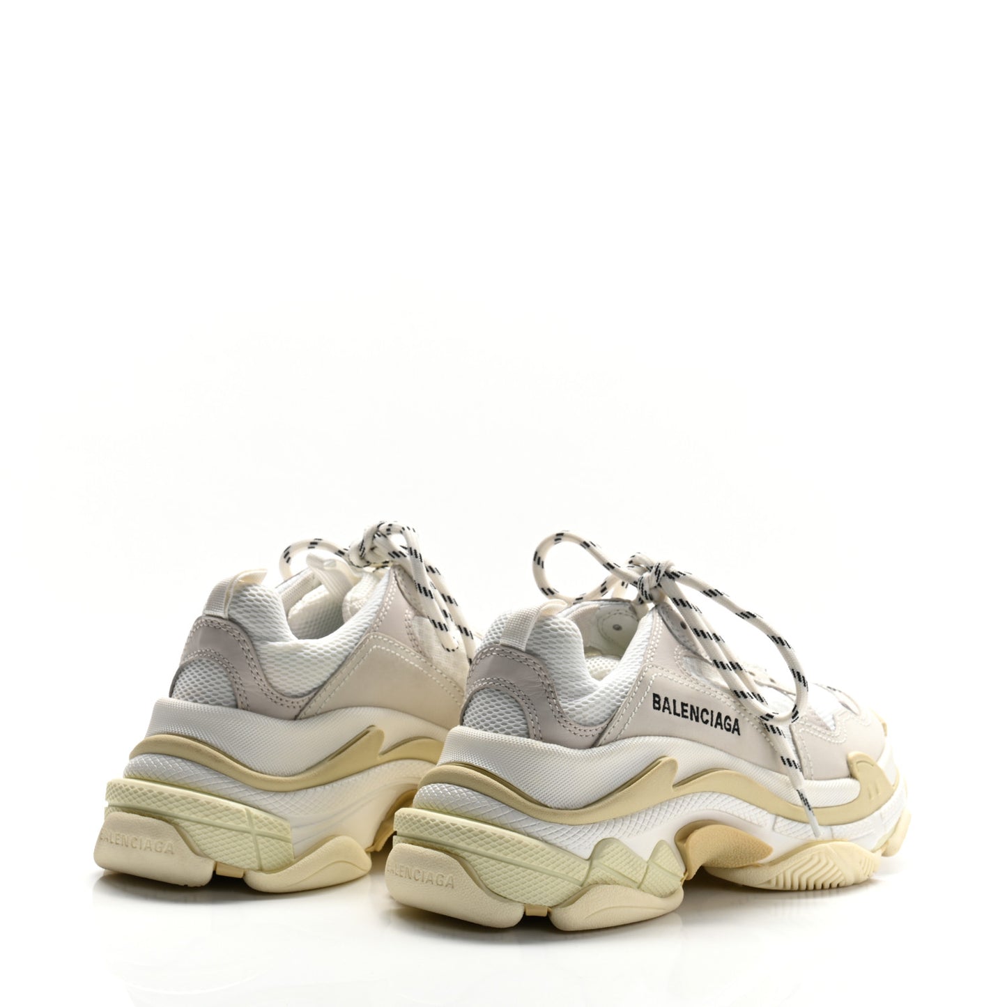 Fabric Mesh Womens Triple S Sneakers 36 White