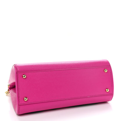 Dolce & Gabbana Dauphine Fig Print Medium Miss Sicily Satchel Pink 4 of 9