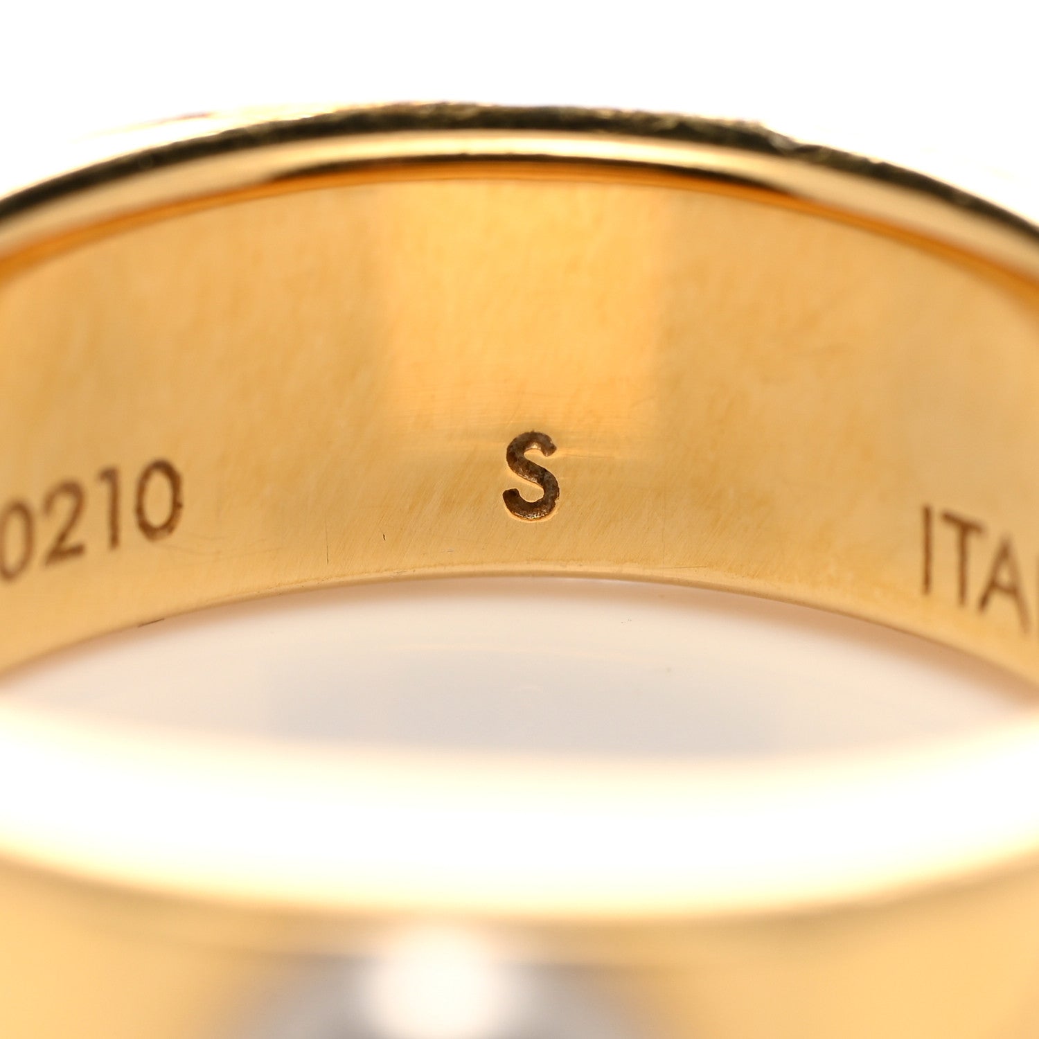 Louis Vuitton Brass Monogram Engraved Nanogram Ring S Gold 5 of 6