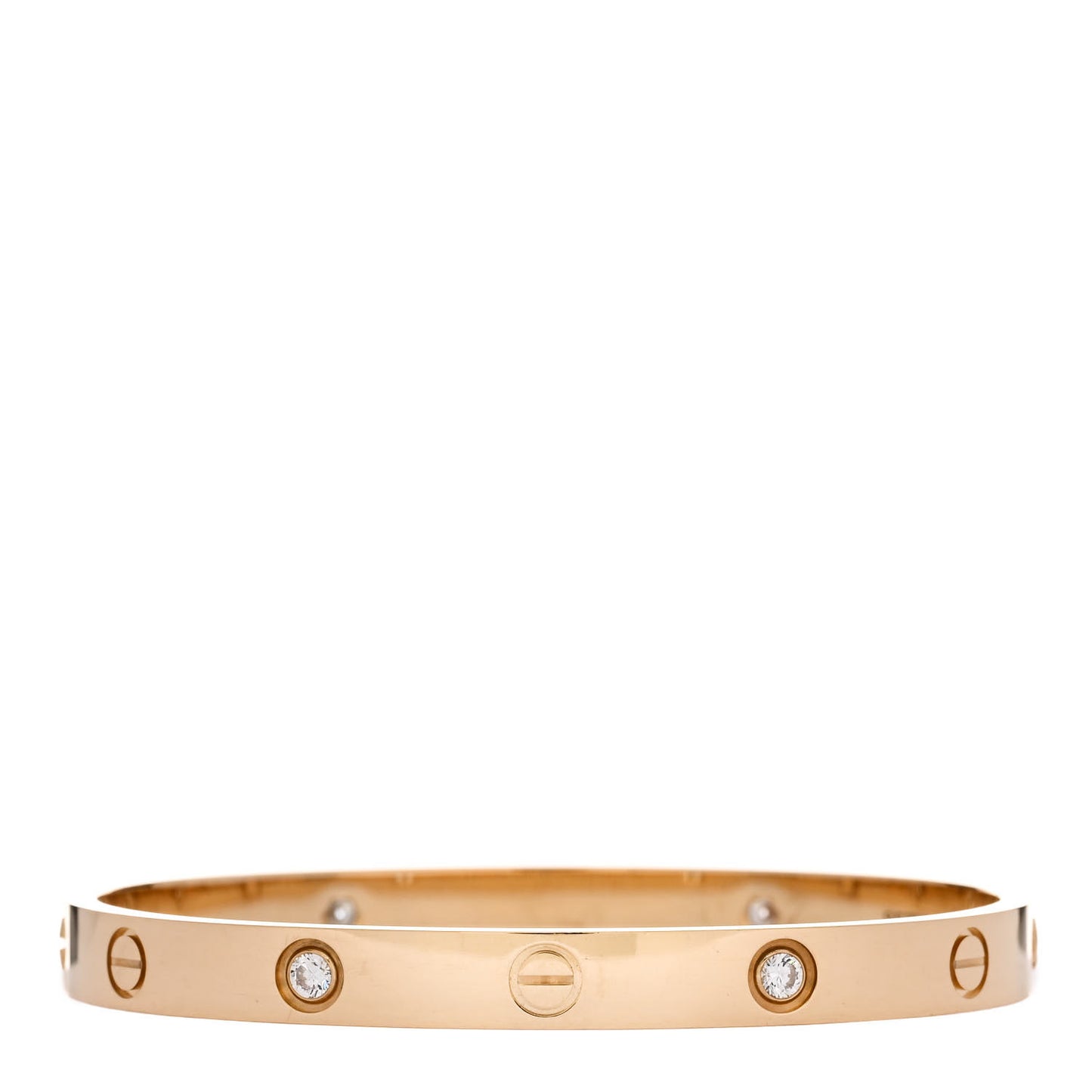 18K Yellow Gold 4 Diamond LOVE Bracelet 17