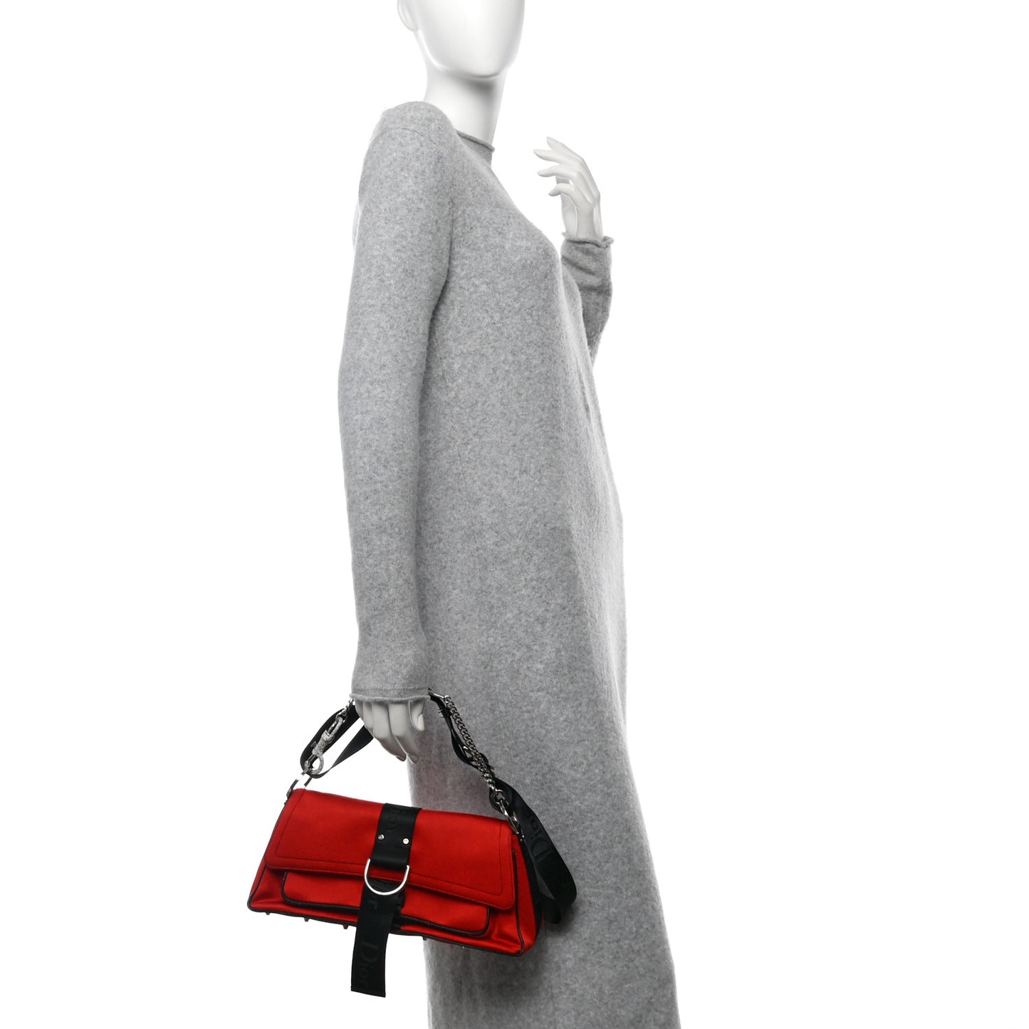 Silk Jersey Crystal Hardcore Clutch Red