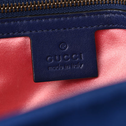 Gucci Velvet Matelasse Small GG Marmont Shoulder Bag Cobalt Blue 6 of 20