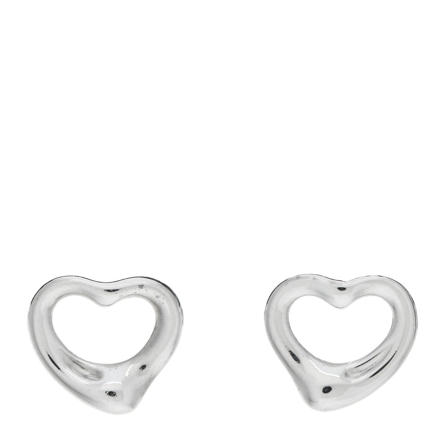 Tiffany Sterling Silver 11mm Elsa Peretti Open Heart Earrings 1 of 4