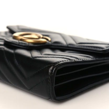 Gucci Calfskin Matelasse GG Marmont Chain Wallet Black 9 of 10